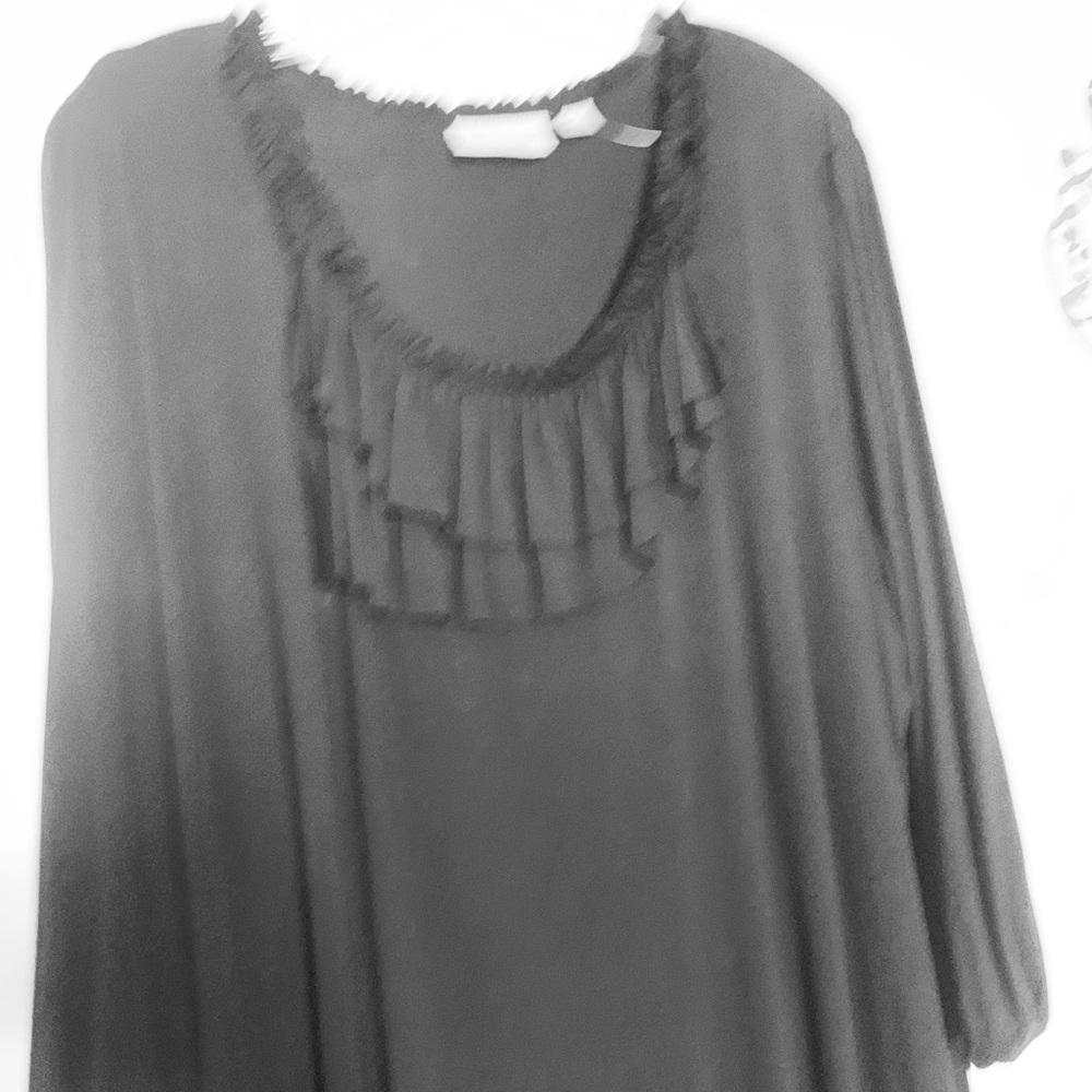DUPLICATE,  NOT FOR SALE Avenue Black ¾ Sleeve Flowy Blouse Sz 22/24 - Picture 5 of 15